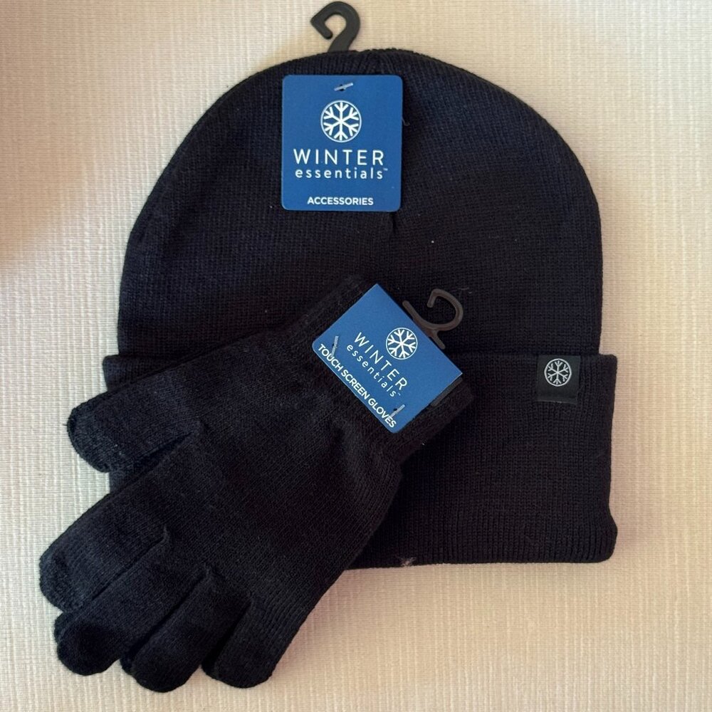 Winter Essential Touch Screen Hat & Glove Set Touch Screen Gloves